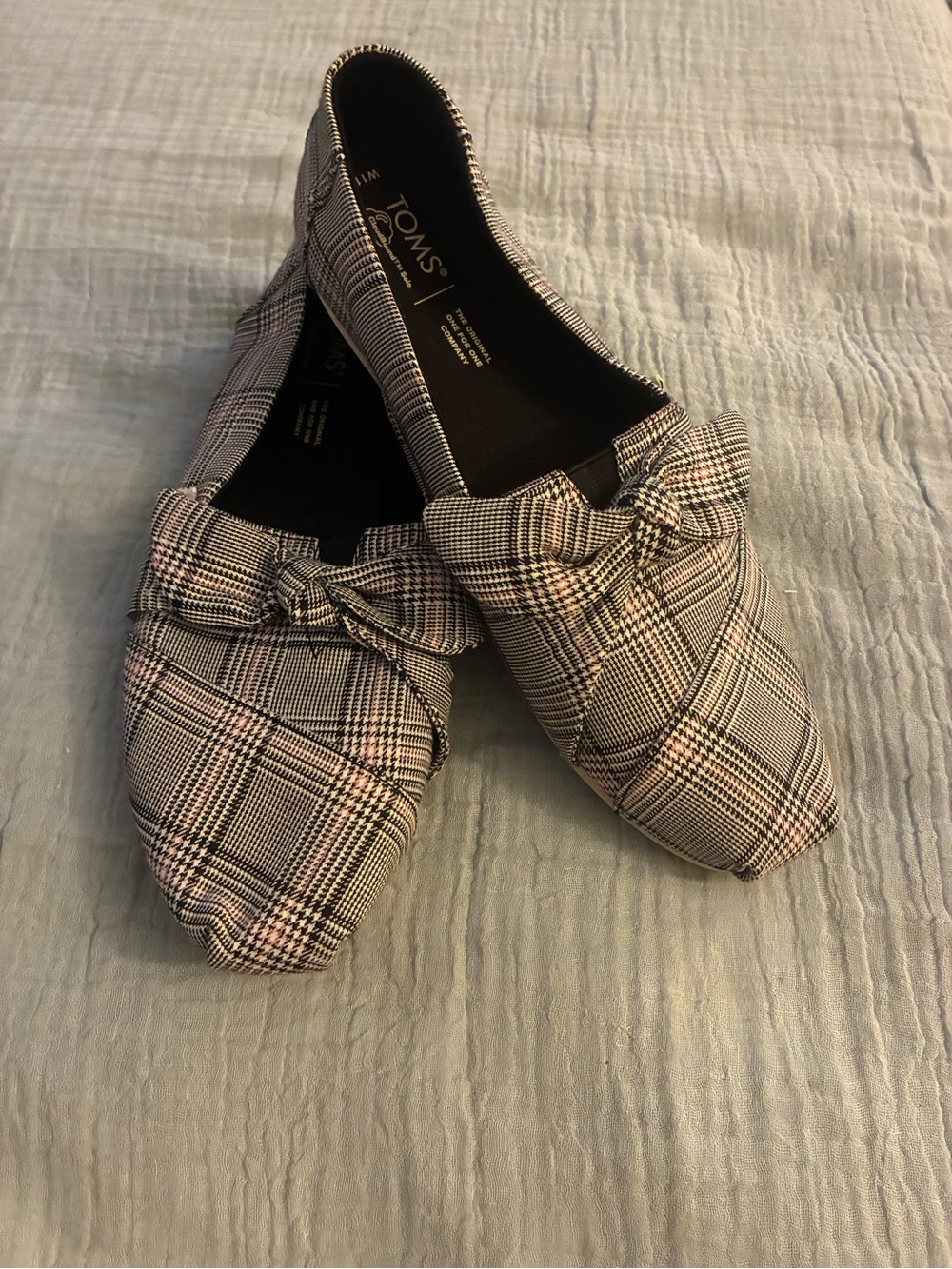 Toms Plaid Pointed-Toe Flats with Knot Bow 11